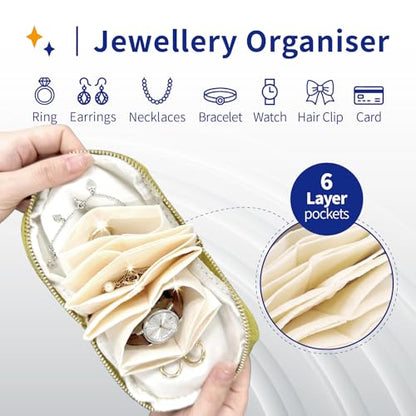 Small Travel Jewelry Case with Earring Box Mini Jewelry Case - color: Red