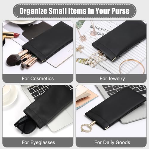 Sightor Sunglass Case, 2 Pcs Soft Eyeglass Cases for Women Glasses Pouch - color: Black, Orange