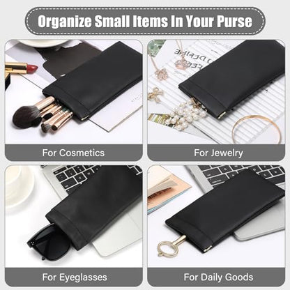 Sightor Sunglass Case, 2 Pcs Soft Eyeglass Cases for Women Glasses Pouch - color: Black, Orange