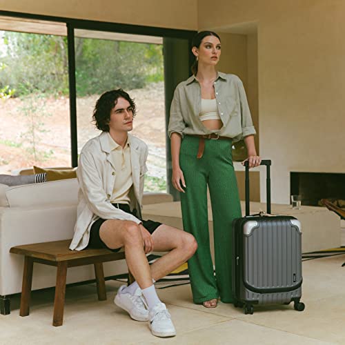 LEVEL8 Carry on Luggage Airline Approved, 20“ Expandable Carry on Suitcase - color: Grey, size: 20 Inch - Expandable