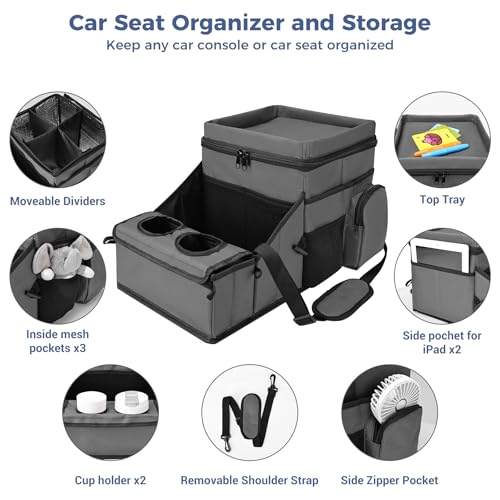 COOLBEBE Car Seat Organizer, Backseat Car Organizer, Grey - color: Grey