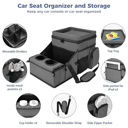 COOLBEBE Car Seat Organizer, Backseat Car Organizer, Grey - color: Grey