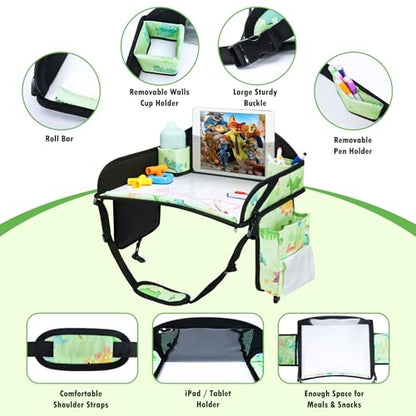 Kids Travel Tray for Toddler Car Seat, Road Trip Activities for Kid - color: 2Pink/Green-3PCS