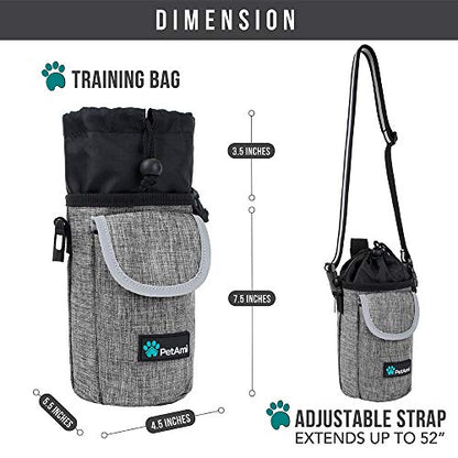 PetAmi Dog Treat Pouch, Large Hands-Free Training Bag, Gray - color: Heather Grey