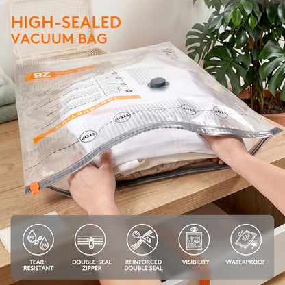 16 Combo Vacuum Seal Bags for Clothing Travel with USB/Type-C Pump