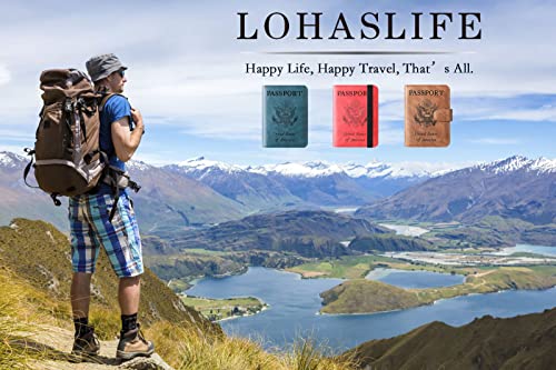 LOHASLIFE Passport Holder for Travel, Rfid Blocking Passport Cover Wallet - color: 120#Blue