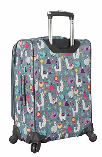 Lily Bloom Luggage Carry On Expandable Design Pattern Suitcase For Woman With Spinner Wheels (Llama Mama, 20in) - color: Llama Mama