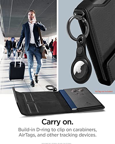 Spigen Life Passport Card Cover Holder, RFID Blocking - color: Black