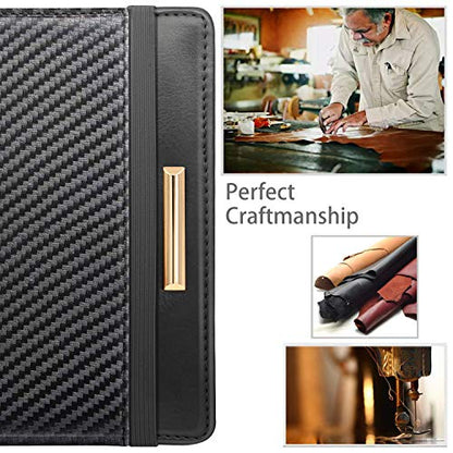 Coco Rossi Passport Holder for Travel Men Slim RFID Passport Cover Wallet - color: Carbon Fibre