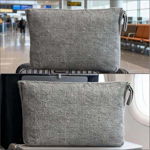 Travel Blanket Pillow, Soft Airplane Blanket 2-in-1, Travel Blanket Airplane Compact with Bag, Travel Essentials Accessories for Plane and Car,60x40 Grey - color: Grey