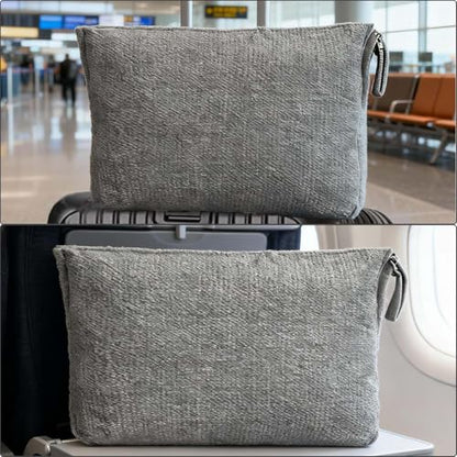 Travel Blanket Pillow, Soft Airplane Blanket 2-in-1, Travel Blanket Airplane Compact with Bag, Travel Essentials Accessories for Plane and Car,60x40 Grey - color: Grey