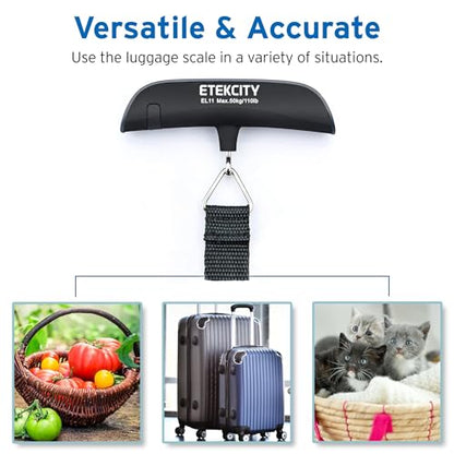 Etekcity Luggage Scale, Digital Suitcase Weight Scale for Travel, 110 lb - color: Charcoal Gray
