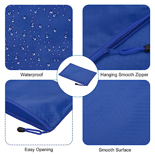 PATIKIL Waterproof Zipper File Bags, 3 Pack A5 Document Holders, Blue - color: Blue, size: A5