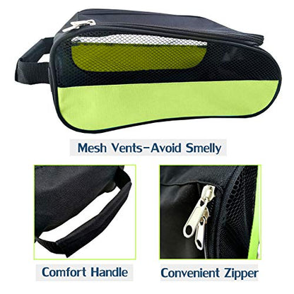 Outdoor Golf Shoes Bags Travel Mesh Zippered Sport Shoe Bag Green - color: Green