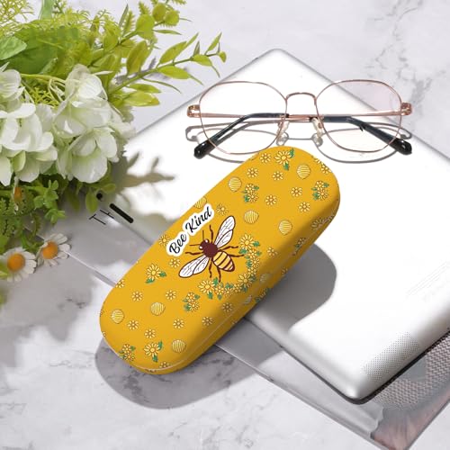 Glasses Case Hard Shell,Portable Protective Eyeglasses Case, Eyeglass Holder Box with Cleaning Cloth,for Women Men - color: Bees