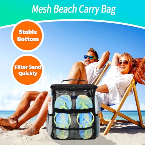 Dorm Room Essentials for Guys Girls, Quick Dry Mesh Shower Caddy Portable - color: Black