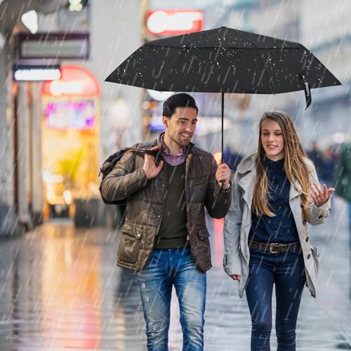 TradMall Travel Umbrella 42/45 Inches Double Vented Canopy - color: Black, size: 42 Inches