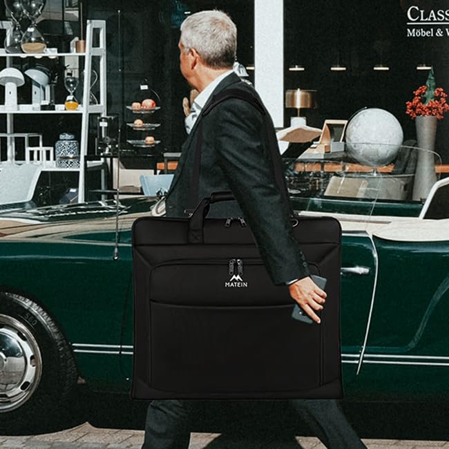 MATEIN Garment Bag for Travel, Large Carry on Garment Bags for Business - color: Black