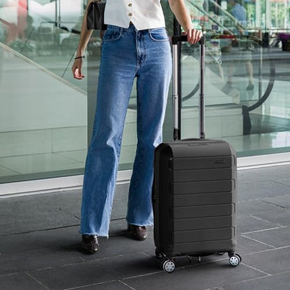 Traveler's Choice Pagosa Hardshell Expandable Luggage with Spinner Wheels, Black, 30-Inch Large - color: Black, size: 30-Inch Large