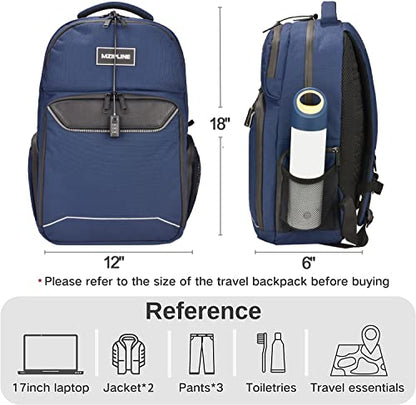 Smell Proof Travel Backpack Bag Anti-Theft Business Laptop Backpack with Lock,Large Daypack Travel bags for College Men & Women - color: Blue