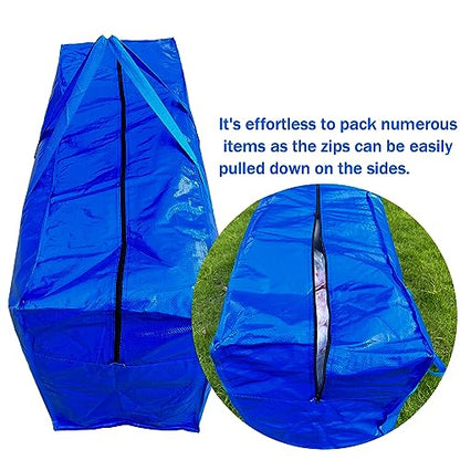 66 Gallon Extra Large Storage Bags, Huge Moving Bags Heavy Duty with Zipper - color: Blue, size: 250L, 1 Pack