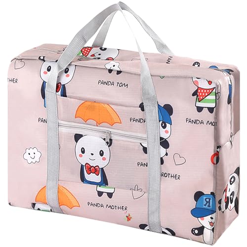Travel Bag Carry on Duffel Bag Foldable Luggage Spirit Airlines Personal Item Bag Sports Gym Bags Weekender Overnight Bag Nylon Travel Duffel for Women (Panda) - color: Panda