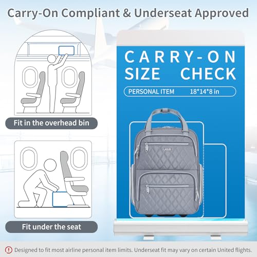 Underseat Carry On Luggage with Wheels, Grey, 17" - color: Grey