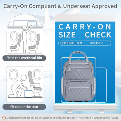 Underseat Carry On Luggage with Wheels, Grey, 17" - color: Grey