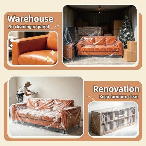 Plastic Clear Sofa Furniture Covers for Moving Storage - size: for Sofa/Couch