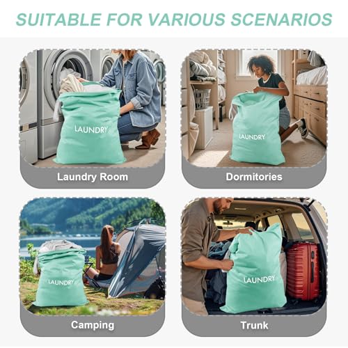 Wiseboy 120L Extra Large Travel Laundry Bag with Heavy-Duty Zipper - color: Blue