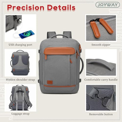 Joyway Expandable Carry on Luggage Sets Airline Approved, Lightweight Hard Shell 20 Inch Carry-on Suitcase with Spinner Wheels - color: Grey, size: Carry on luggage