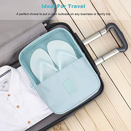 Mossio Shoe Bag Holds 3 Pair of Shoes for Travel and Daily Use Storage Pouch - color: Blue Flower