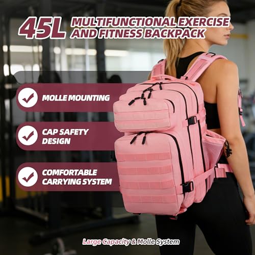 LUPU TACTICAL Backpack for Men and Women 45L (Pink) - color: Pink