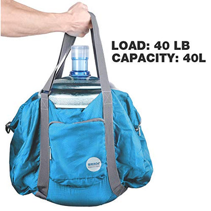 WANDF Foldable Personal Item Travel Bag, Carry on Duffle Bag - color: Blue 40L