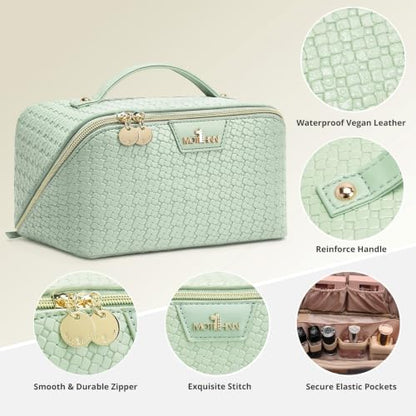 Travel Makeup Bag Organizer, Makeup Travel Bag, 3-Piece Set, Green - color: 08Green