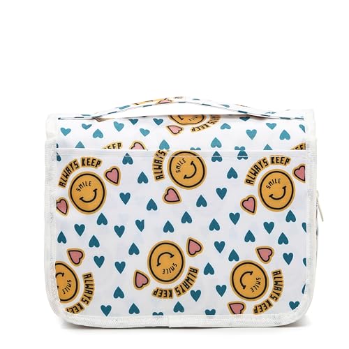 Sechunk Waterproof Travel Toiletry Bags Hanging Multi-function Cosmetic Bag Makeup Bag for Women (yellowSmile) - color: yellowSmile