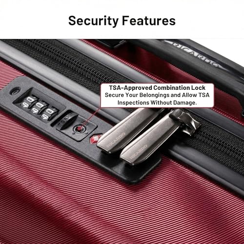 Ricardo Beverly Hills Brentwood Hardside Luggage Collection – Expandable Suitcases with Wheels and TSA Lock, 21" Carry-on with Smartstand, Crimson - color: Crimson, size: Carry-On 21-Inch