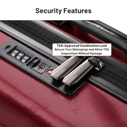 Ricardo Beverly Hills Brentwood Hardside Luggage Collection – Expandable Suitcases with Wheels and TSA Lock, 21" Carry-on with Smartstand, Crimson - color: Crimson, size: Carry-On 21-Inch