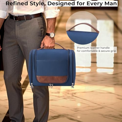 Ralnitote Toiletry Bag for Men, Large Hanging Travel Toiletry Bag, Navy - color: Navy