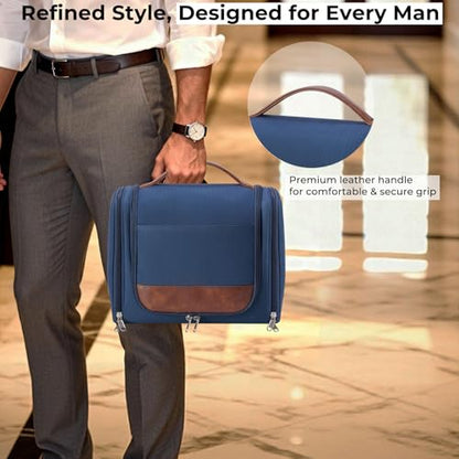 Ralnitote Toiletry Bag for Men, Large Hanging Travel Toiletry Bag, Navy - color: Navy