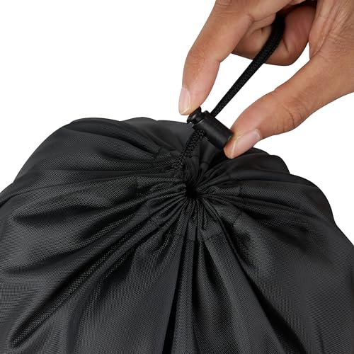 PALTERWEAR Drawstring Bag with Toggle - Nylon Cinch and Ditty Pouch - Six-Pack (Black, 9 x 12 Inch, Set of 6) - color: Black, size: 9 x 12 Inch
