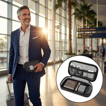 GOX Tech Pouch Accessories Case Organizer for Travel Small Electronics Bag - color: BLACK-Small