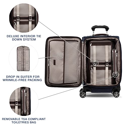 Travelpro Platinum Elite Carry-On Luggage Spinner, True Navy, 21-Inch - color: True Navy Blue, size: Carry-On 21-Inch