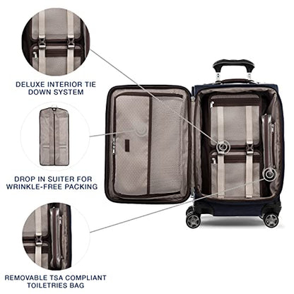 Travelpro Platinum Elite Carry-On Luggage Spinner, True Navy, 21-Inch - color: True Navy Blue, size: Carry-On 21-Inch