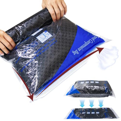 MEIQIHOME Vacuum Storage Bags, Space Saver Sealer Bags for Clothing, Pillows, Comforters, Blankets, Bedding, Travel, 12 Roll Bags, PA+PE Material