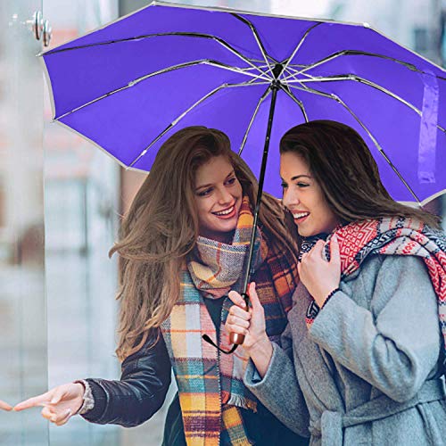 Reverse Umbrella 50 Inch Large Golf 10 Rib Auto Open Close Rain Travel - color: 04.Purple