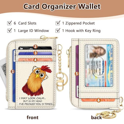 GIANCOMICS Slim Wallet Women, Credit Card Holder, Small Rfid Funny Chicken - color: Funny Rooster