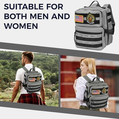 9L Mini Tactical Backpack for Men and Women, Gym Hiking Travel Daypack - color: Gray