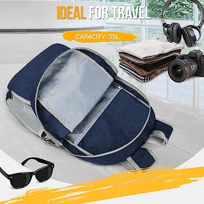 ZOMAKE Lightweight Packable Backpack 35L, Water Resistant Foldable Day Pack - color: B-royal Blue