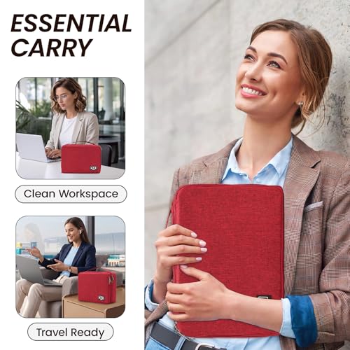 Electronic Organizer Travel Case, Double Layer Cable Organizer Bag - color: red